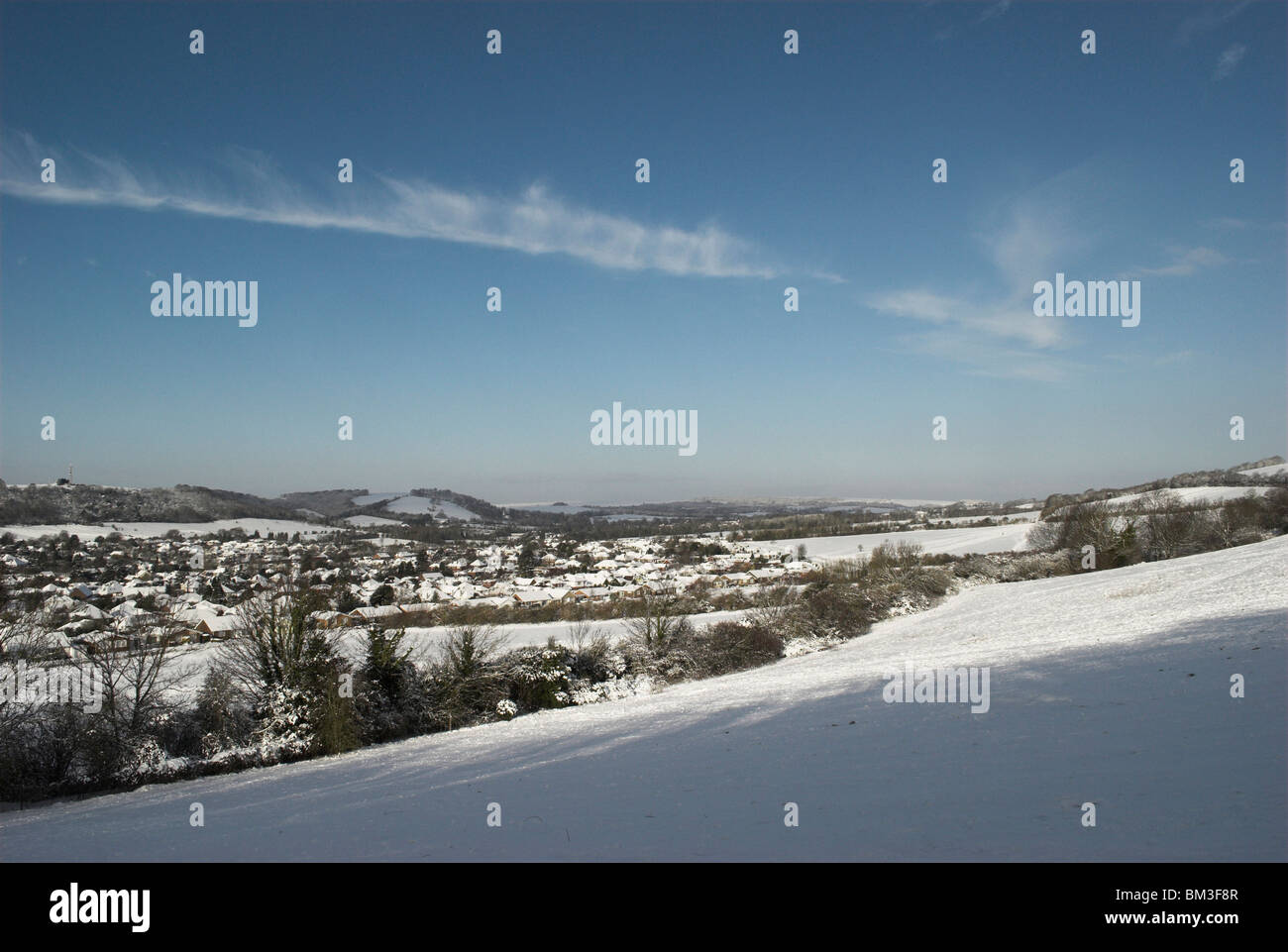 Snow comes to the South Downs National park and Findon Valley - north ...