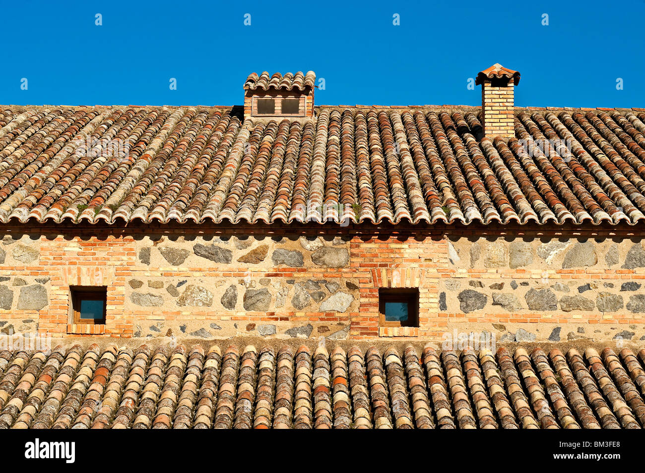 Terra cotta rooftop, Toledo, Spain Stock Photo