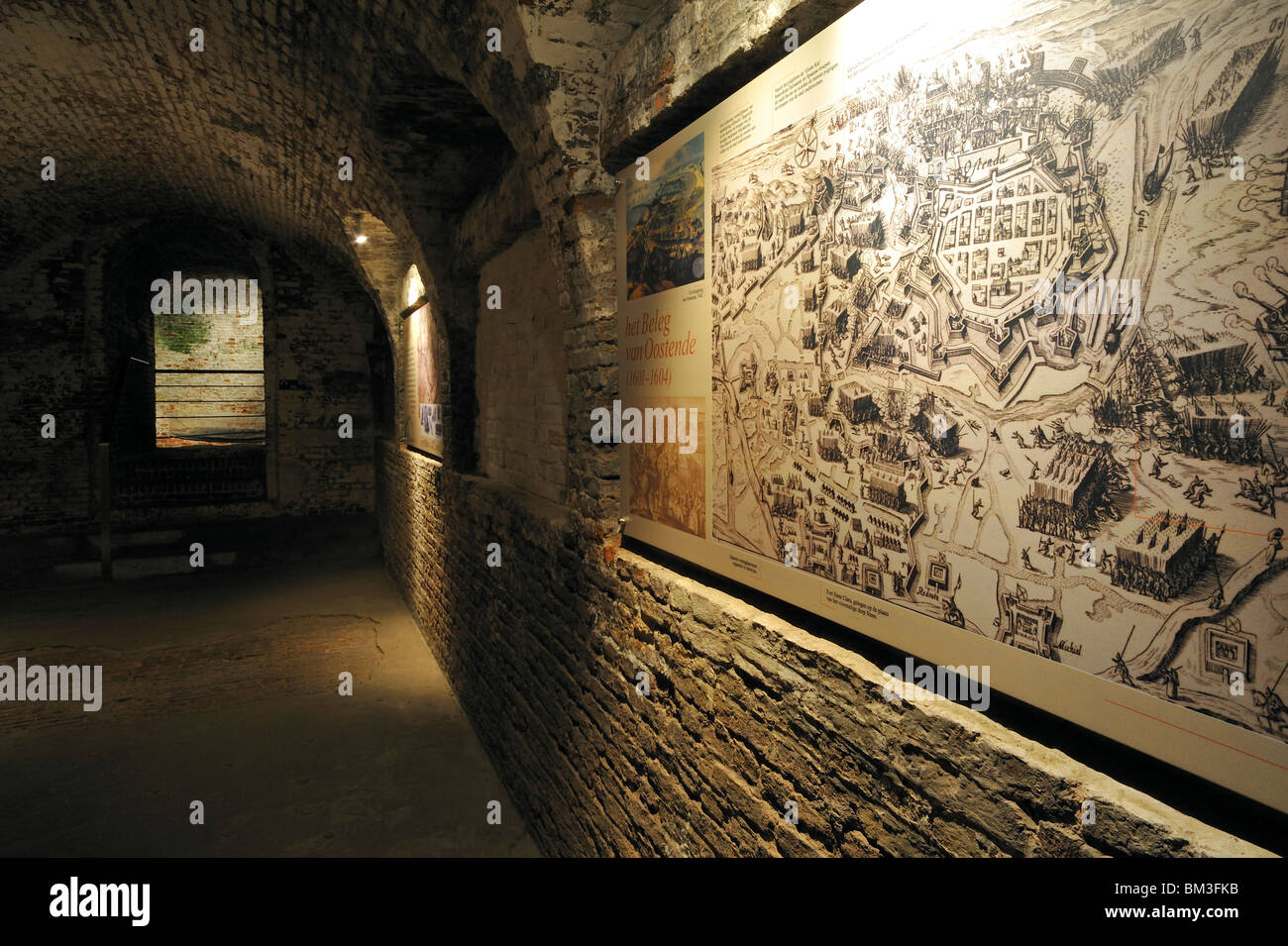 Exhibition showing old map inside the pentagonal Fort Napoleon at ...