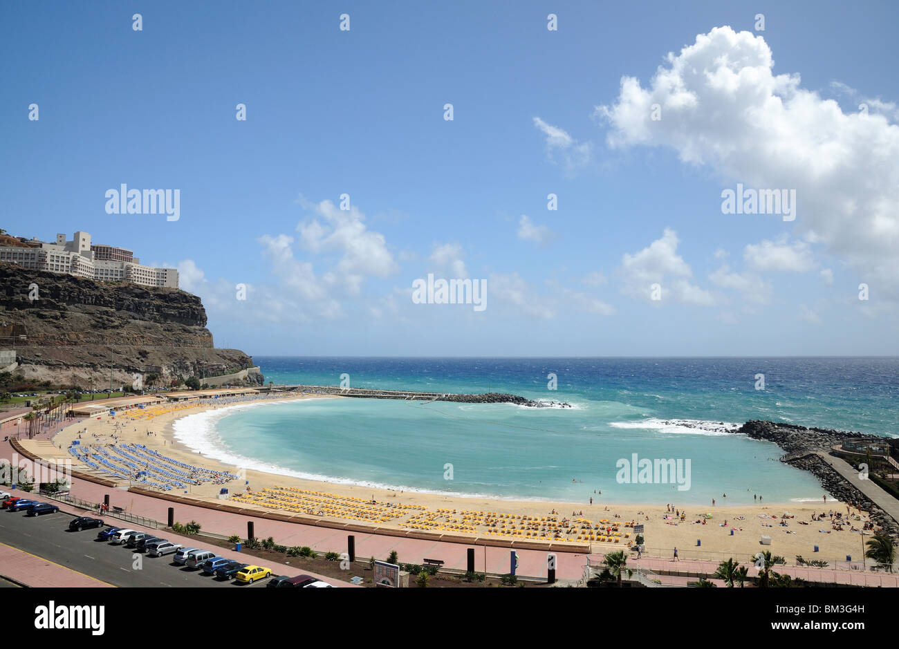 Beach Playa de los Amadores on Grand Canary Island, Spain Stock Photo