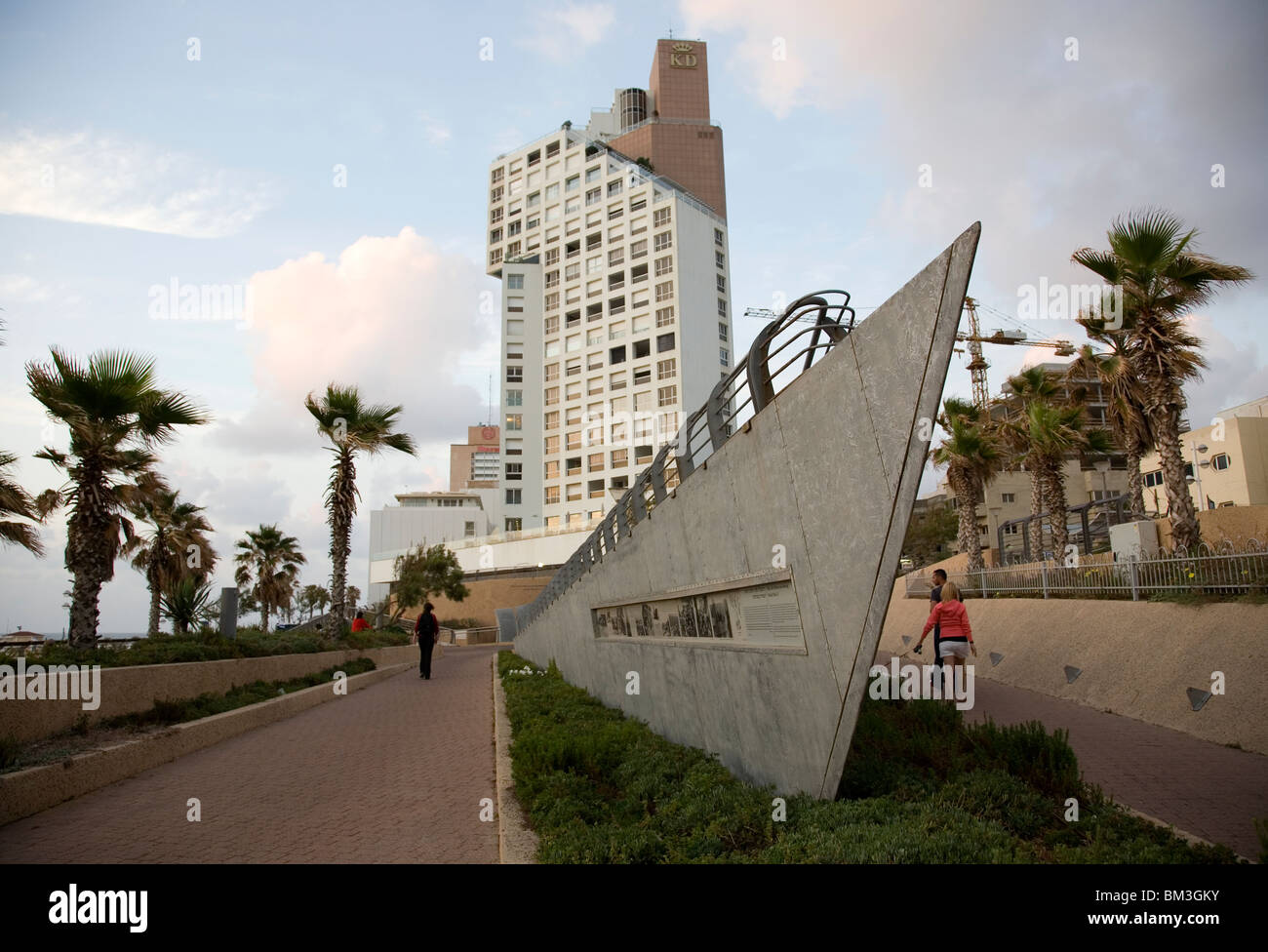 Aliya Bet Monument - Tel Aviv Seafront Stock Photo