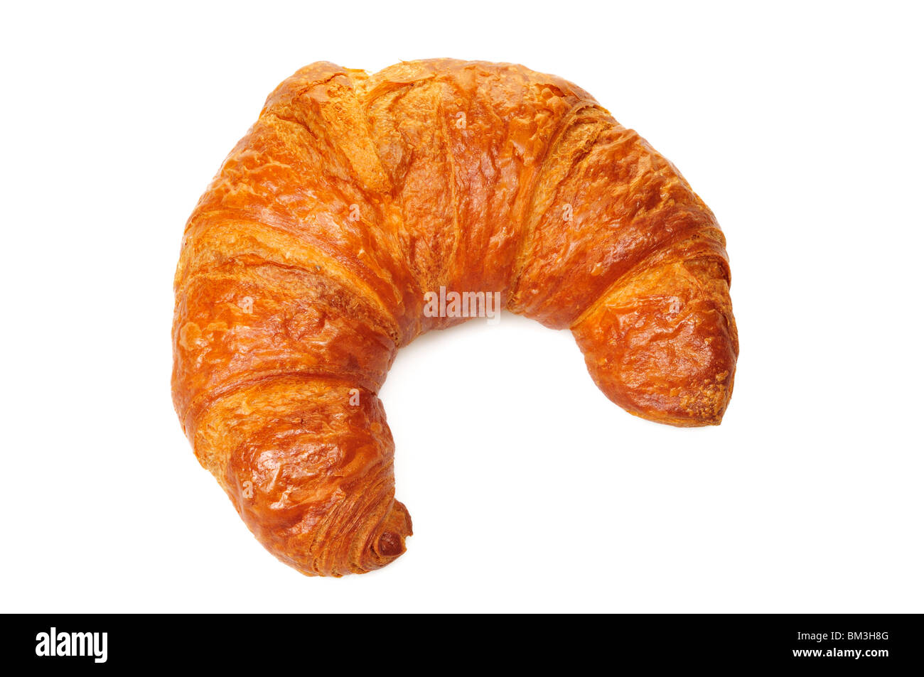 One Croissant isolated on white Stock Photo
