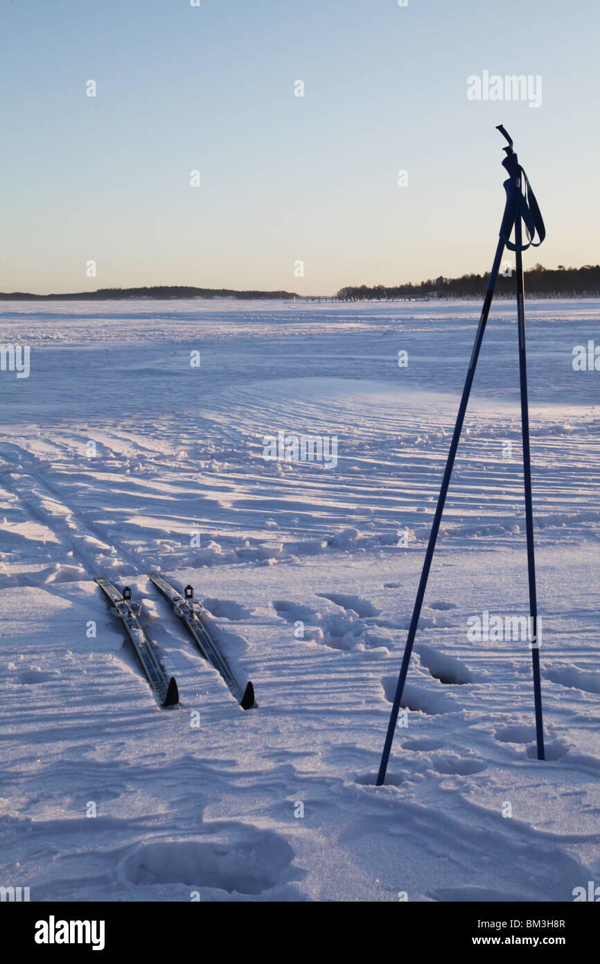 Walker with skis hi-res stock photography and images - Alamy