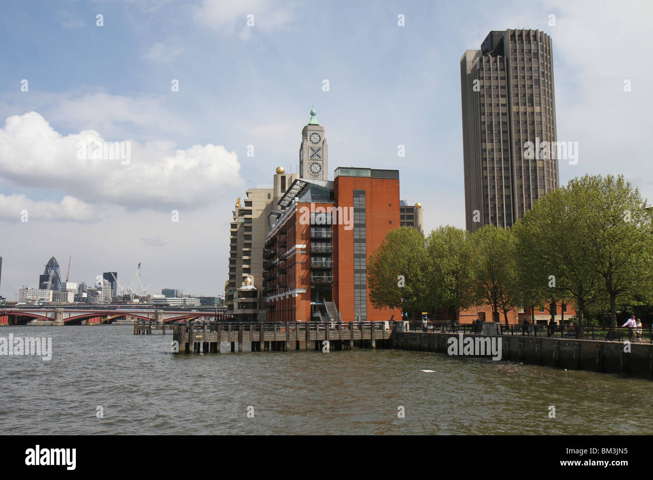 OXO tower and River Thames taken from Southbank, London Stock Photo