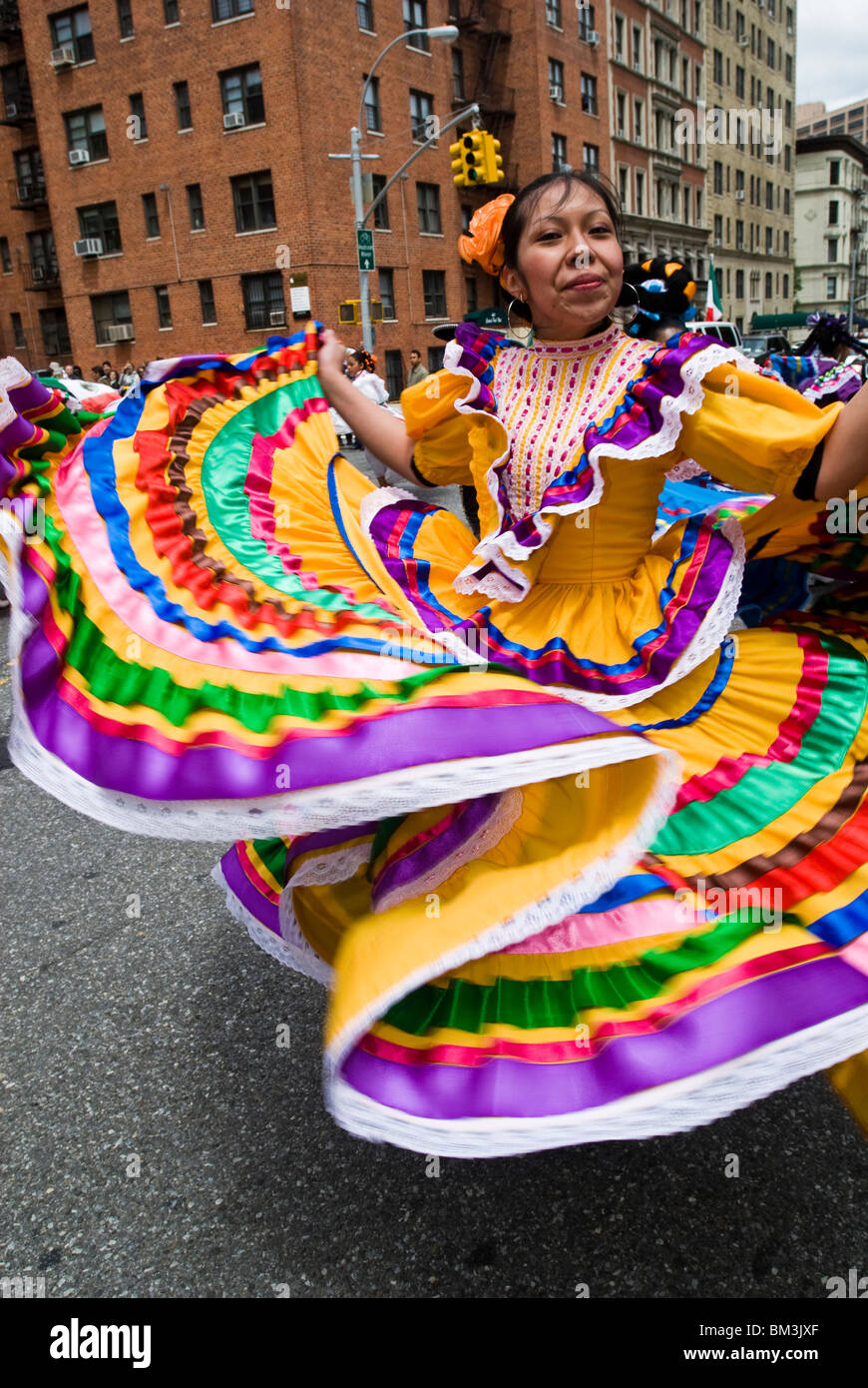 Performers in the Cinco de Mayo Parade in New York on Central Park West