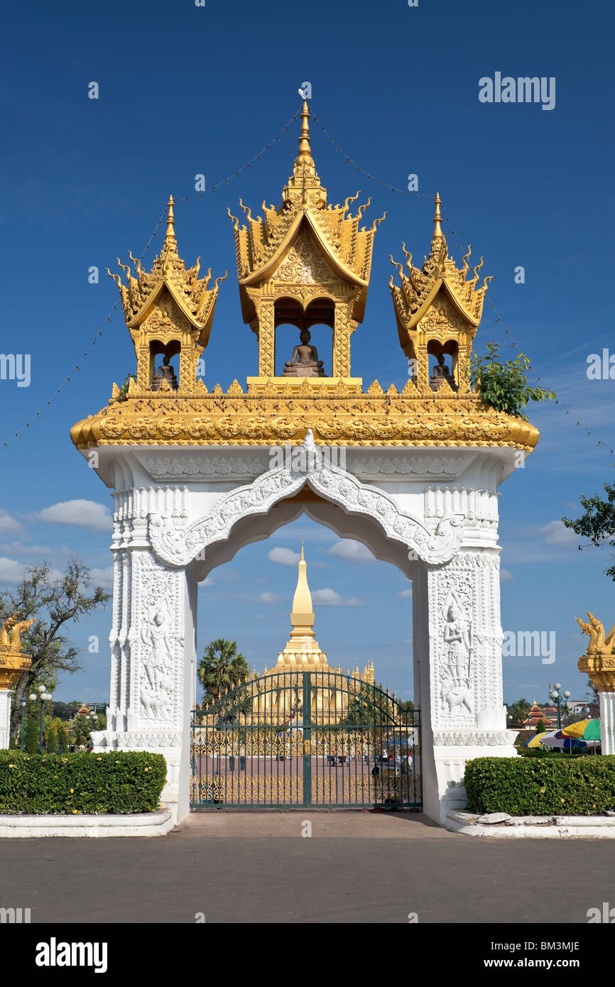 Pha That Luang (Pha Tat Luang), Vientiane, Laos Stock Photo