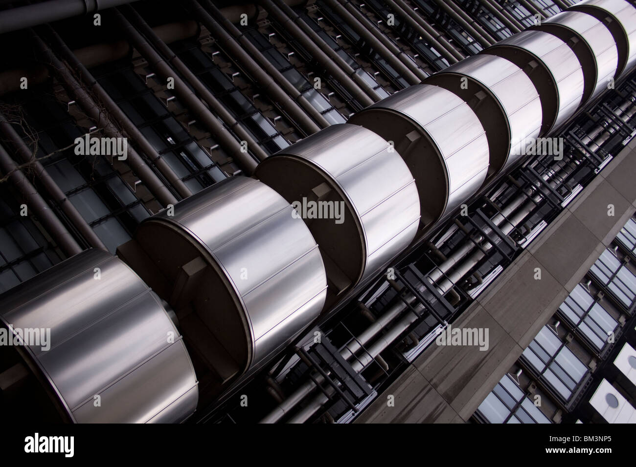 Outer staircase on the Lloyd's of London Building, One Lime Street, London Stock Photo