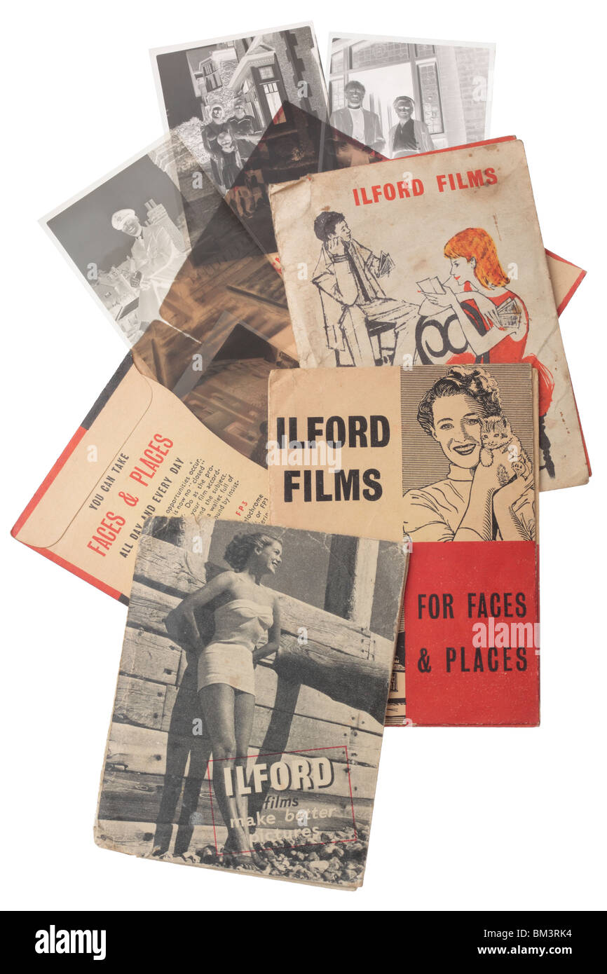 Old Black and White Negatives and Ilford Film Wallets Stock Photo Alamy