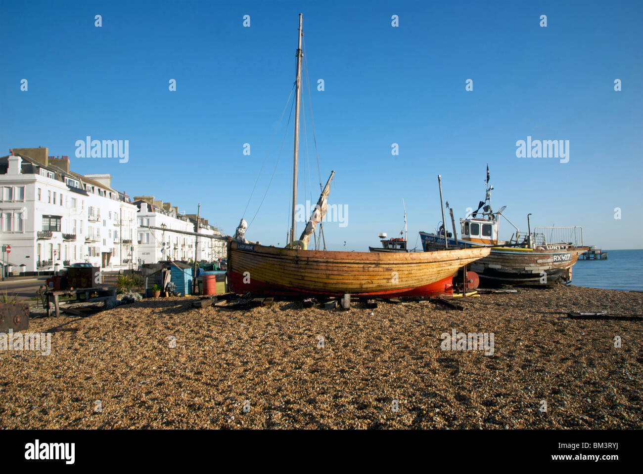 Deal Walmer Kent UK Seafront Beach Fishing Boats Stock Photo - Alamy