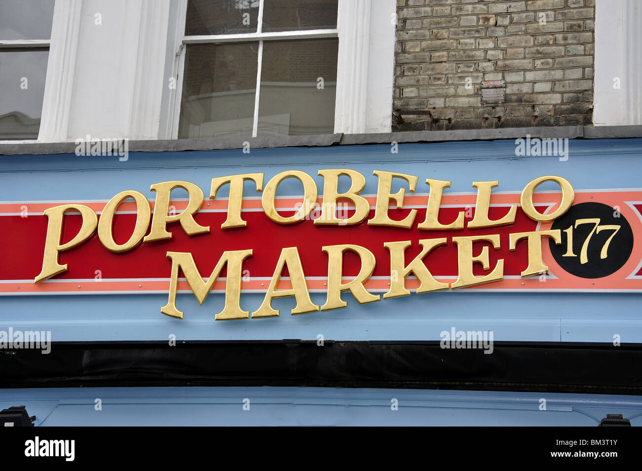 Market sign, Portobello Market, Notting Hill, Royal Borough of