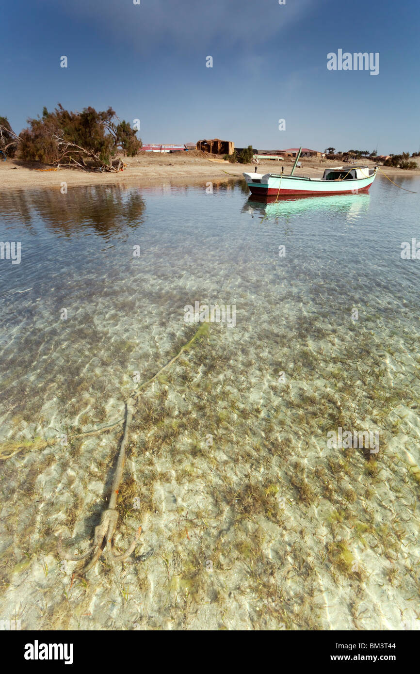 Small fishing boat at anchor, Red Sea, Egypt Stock Photo - Alamy