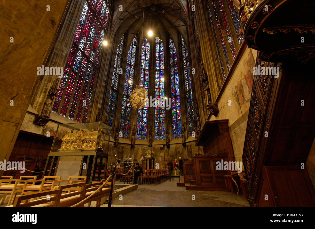 The  Glass Chapel of the Cathedral of Aachen, Germany Stock Photo