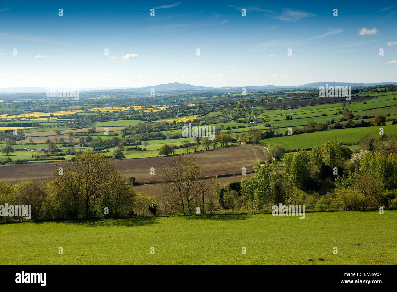 UK, England, Herefordshire, Putley Common, farmland on slopes of Marcle Hill Stock Photo