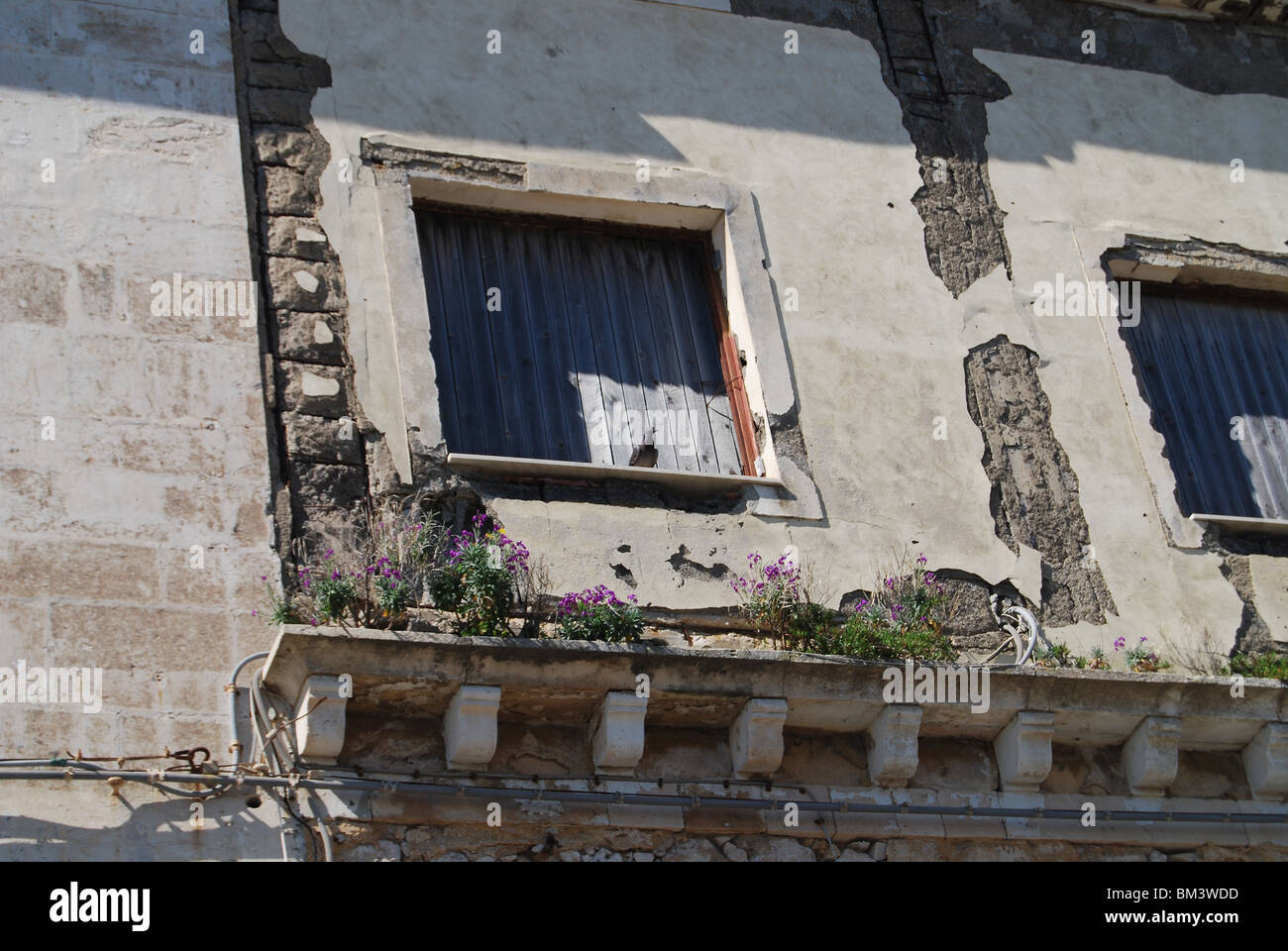 Old sicilian house front - Ortigia, Syracuse, Sicily - Italy Stock Photo