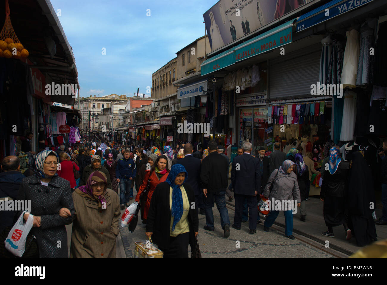 Busy streets of Grand Bazaar area Sultanahmet Istanbul Turkey Europe Stock Photo