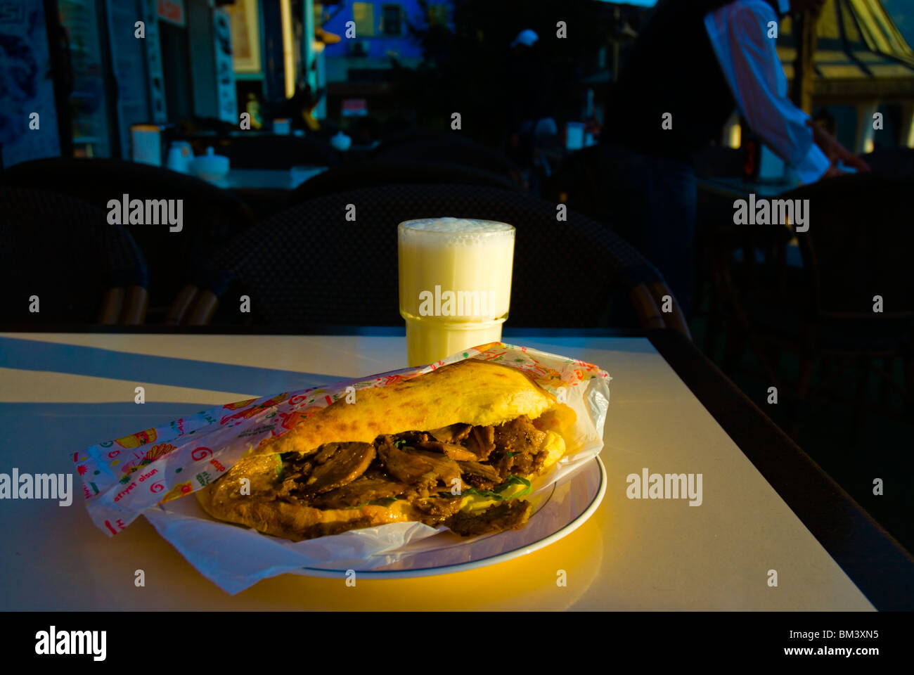 Döner Kebab and Ayran the Turkish yogurt drink Antalya Mediterranean