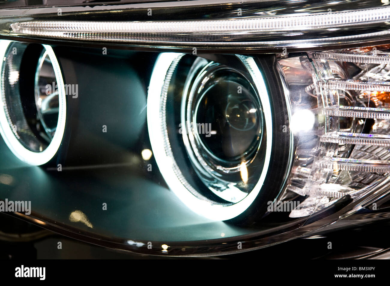 Front headlight of a modern car Stock Photo