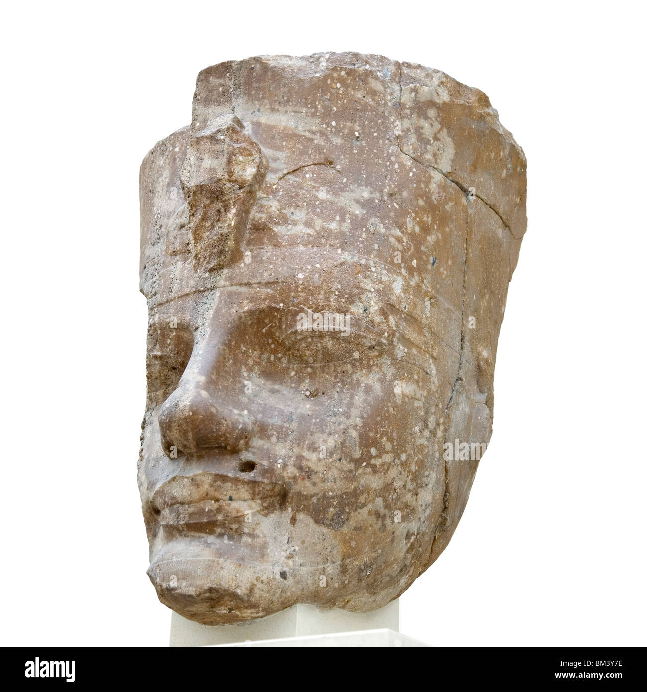 Quartzite head of the Egyptian Pharaoh Amenhotep III Stock Photo