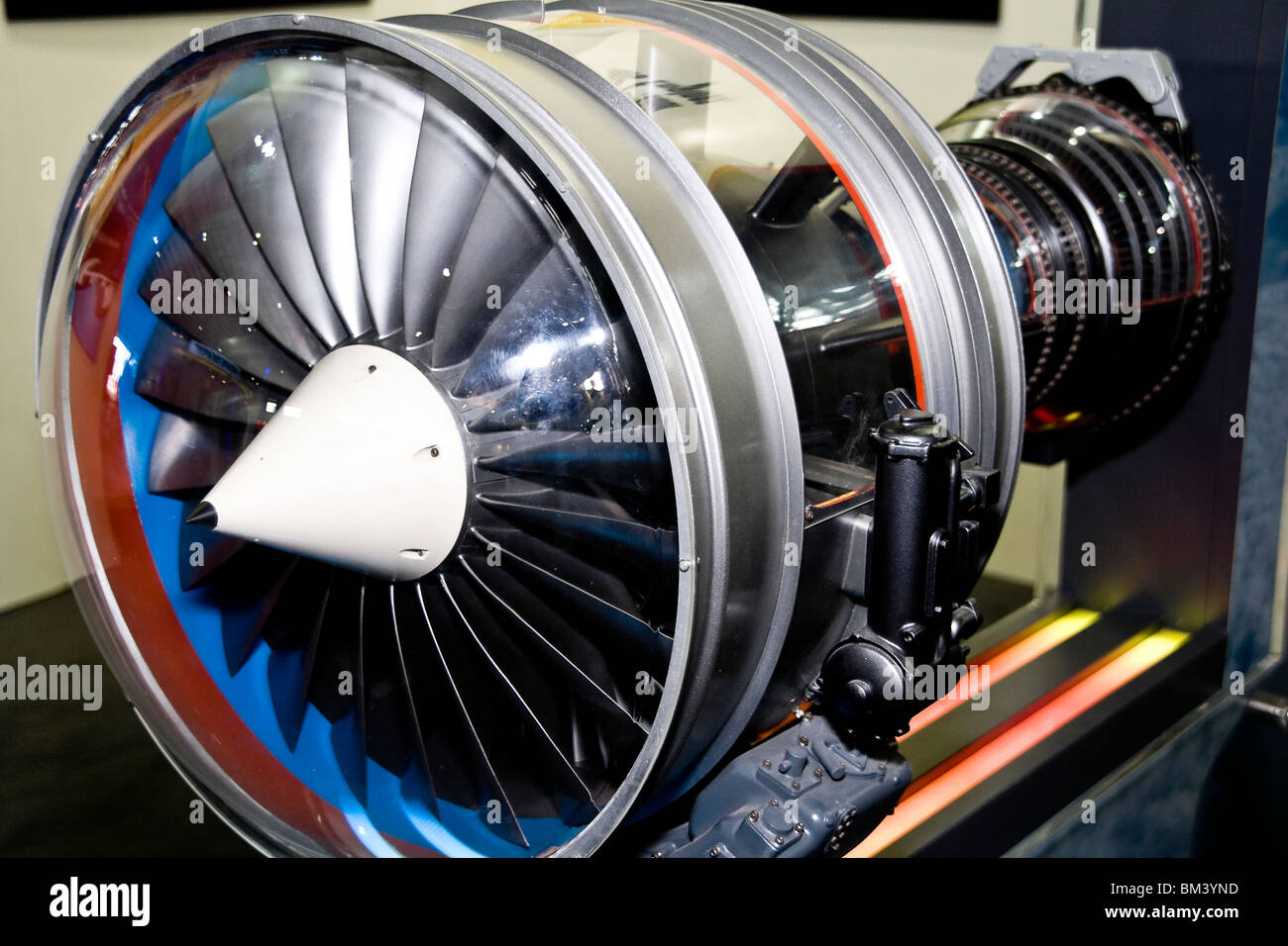 a aircraft jet engine detail in the exposition Stock Photo