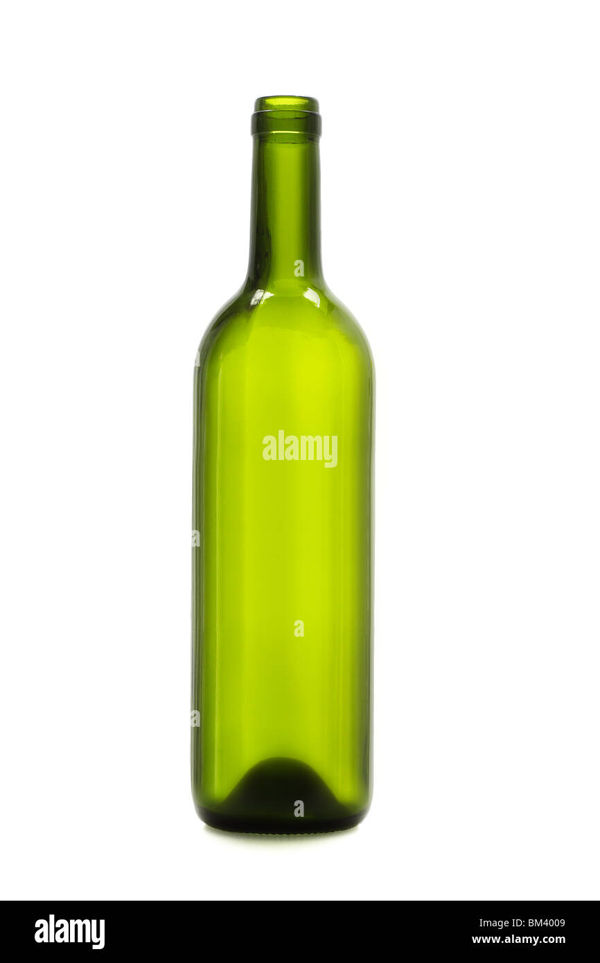 Empty wine bottle on white background Stock Photo
