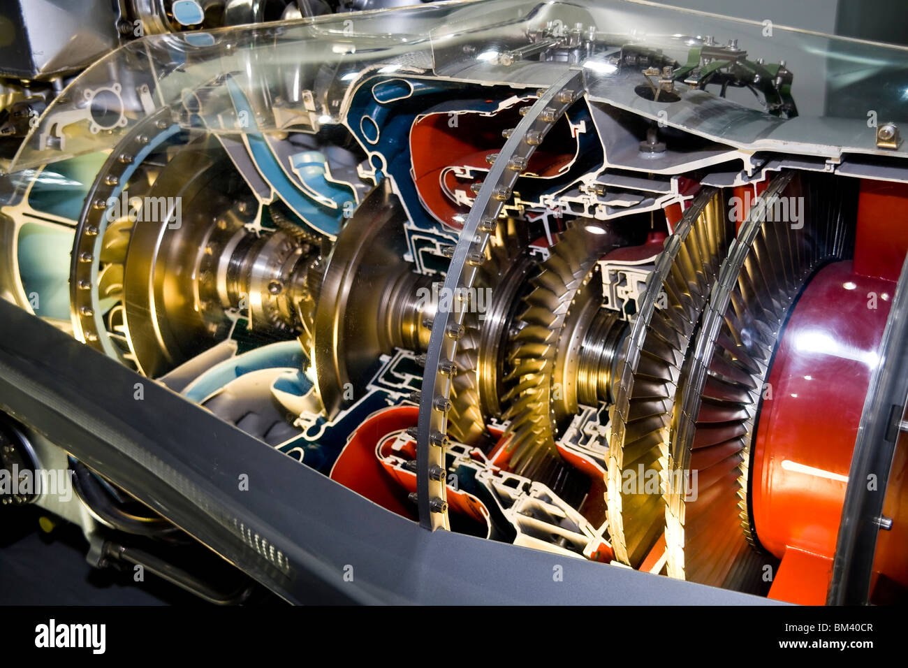 a aircraft jet engine detail in the exposition Stock Photo