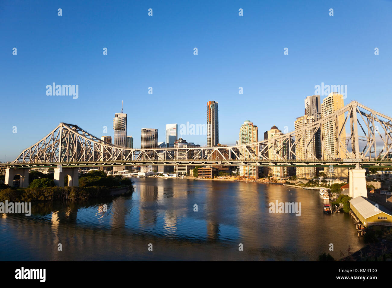 Story Bridge and city skyline on the Brisbane River. Brisbane, Queensland, Australia Stock Photo