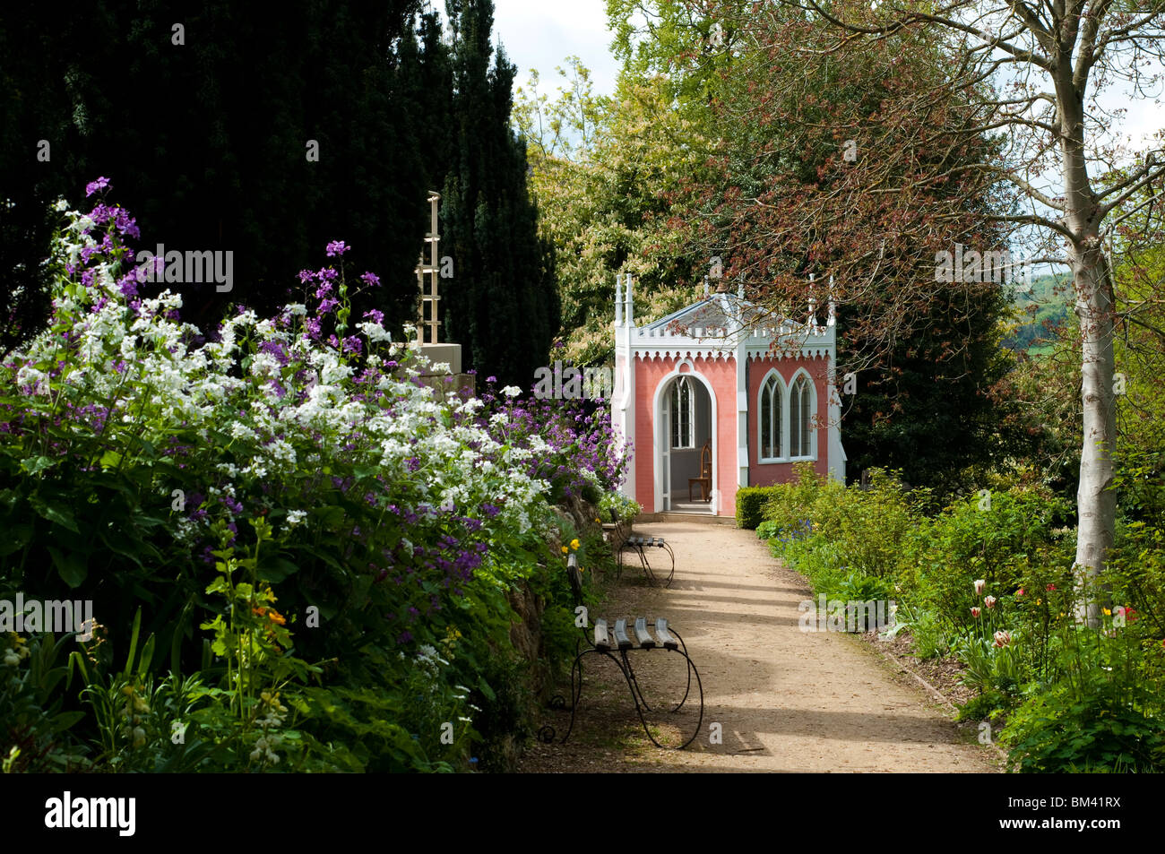 The Eagle House in spring, Painswick Rococo Garden, The Cotswolds Stock Photo
