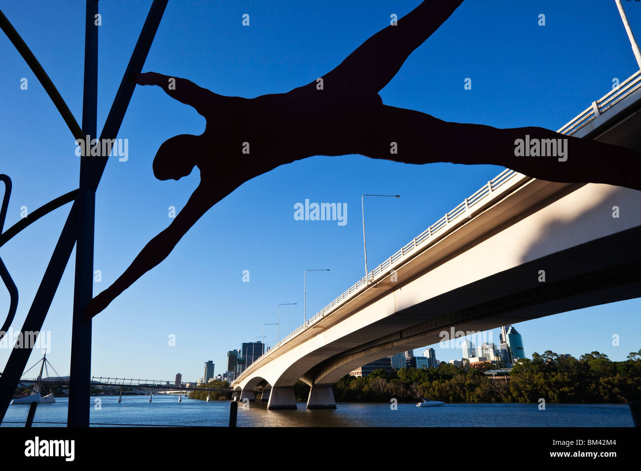 Captain Cook Bridge on the Brisbane River. Brisbane, Queensland, Australia Stock Photo