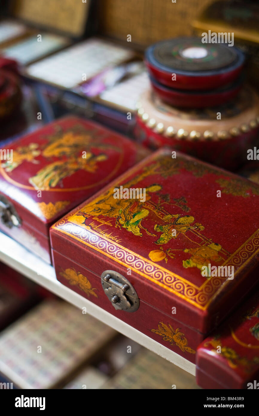 Ornamental boxes for sale in Chinatown, Singapore Stock Photo Alamy