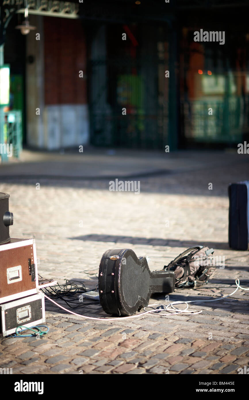 Busker's pitch, Covent Garden Stock Photo