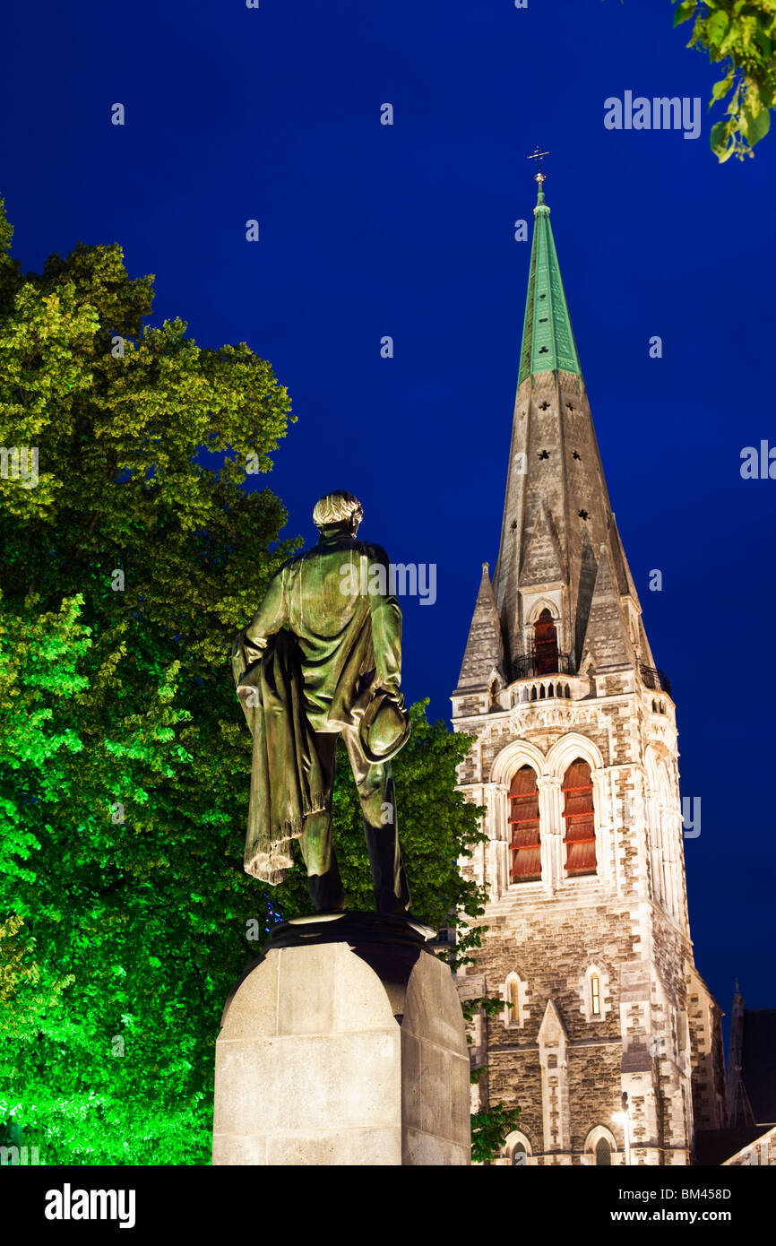 Christ Church Cathedral in Cathedral Square. Christchurch, Canterbury, South Island, New Zealand Stock Photo