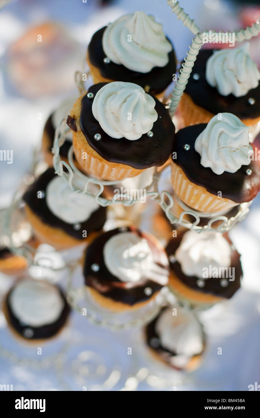 Cupcakes at a farmers market at Lyttelton, Christchurch, Canterbury, South Island, New Zealand Stock Photo