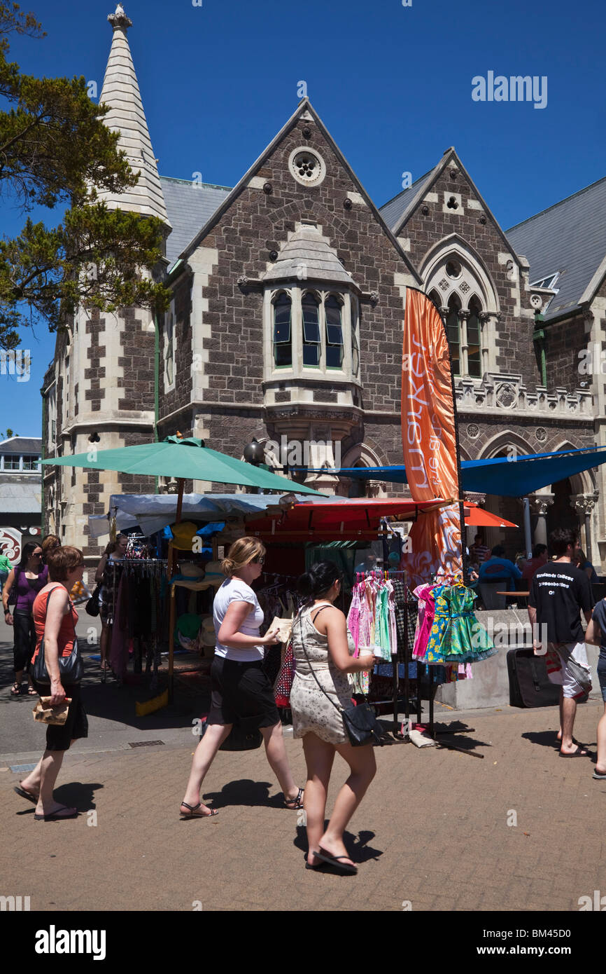Weekend market at the Arts Centre, formerly the Canterbury College