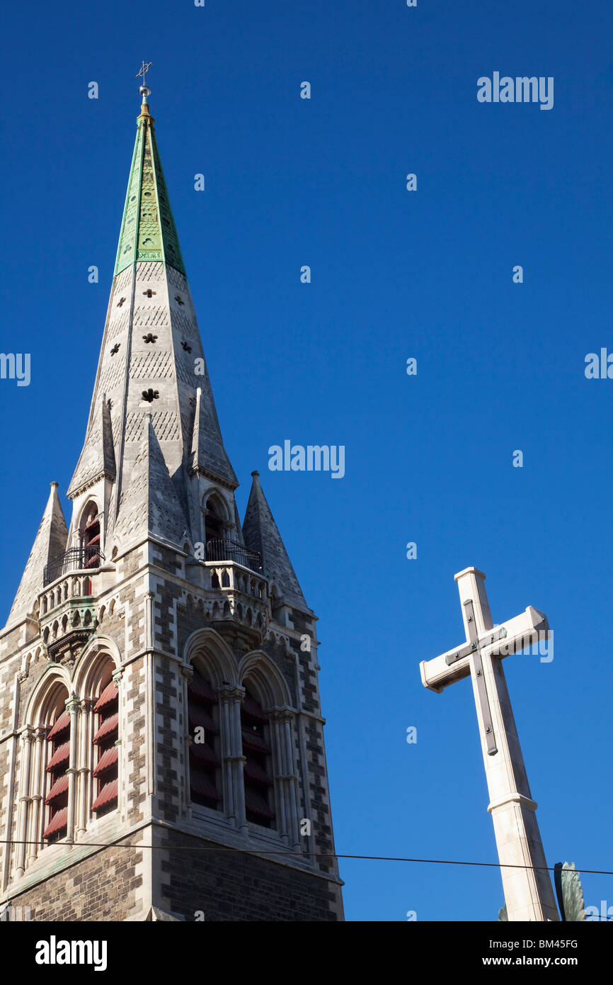The Christ Church Cathedral. Christchurch, Canterbury, South Island, New Zealand Stock Photo