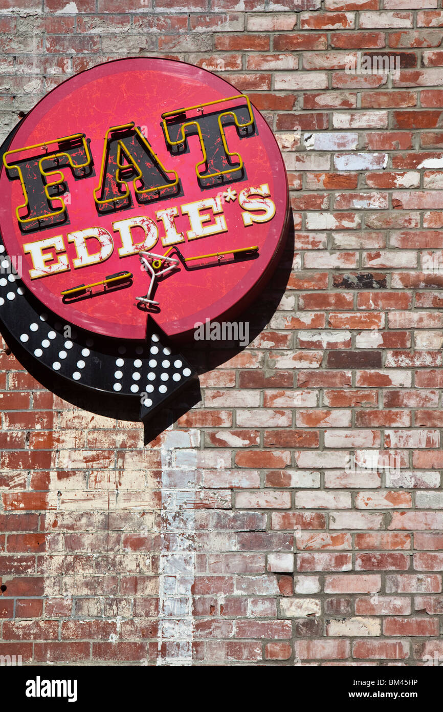 Fat Eddie's jazz bar on Sol Square. Christchurch, Canterbury, South Island, New Zealand Stock Photo