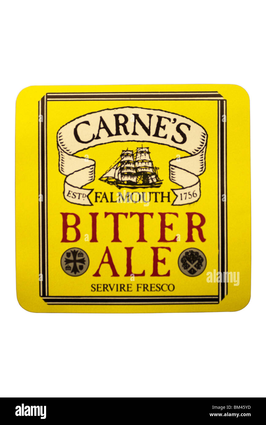 Carne's (Devenish) Bitter Ale bottle label - circa 1988 - 1990. Stock Photo