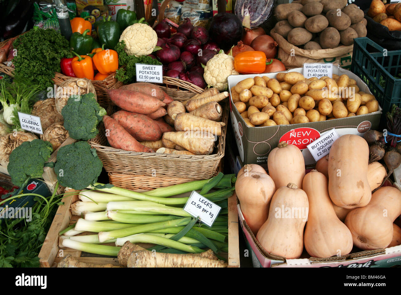 The display of a well stocked village shop selling locally produced