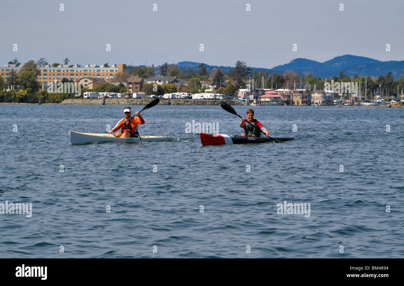 Kayaking in the Middle Harbour, Victoria, British Columbia Stock Photo Alamy