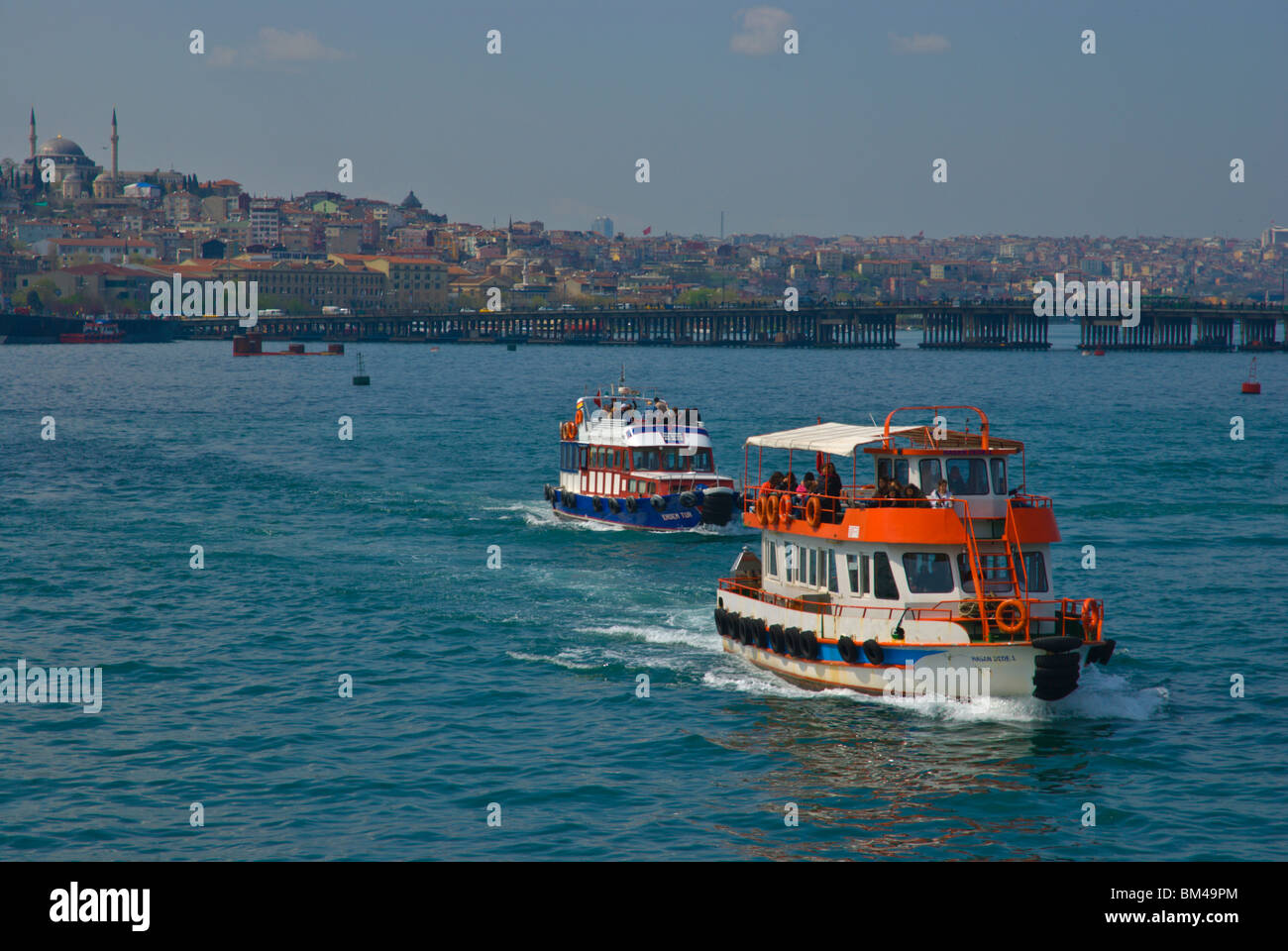 Ferries crossing the Bosphorus Istanbul Turkey Europe Stock Photo - Alamy