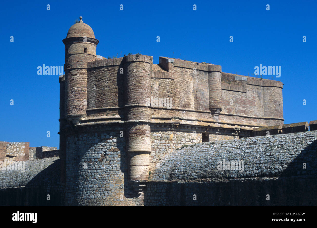 Keep in Southern Ramparts of the Spanish Fort or Fortress of Salses (c15th), near Perpignan, South West France Stock Photo