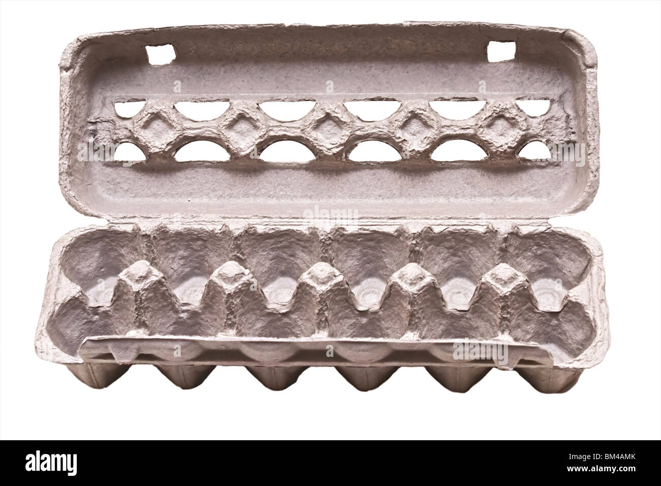 empty egg carton isolated on white rich in detail Stock Photo Alamy