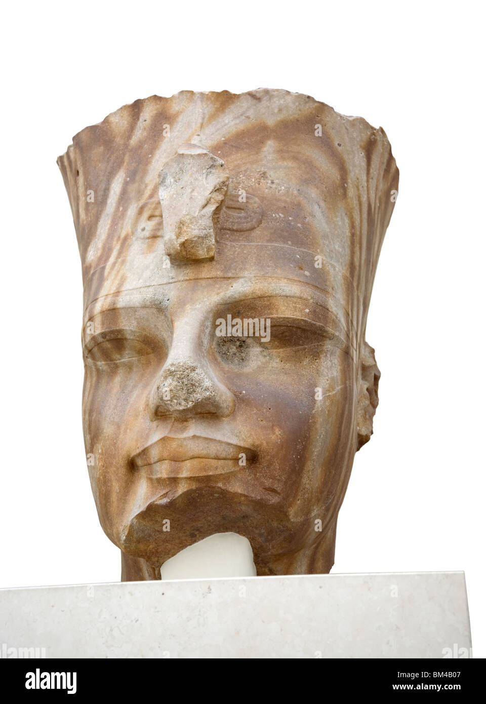 Quartzite head of the Egyptian Pharaoh Amenhotep III Stock Photo