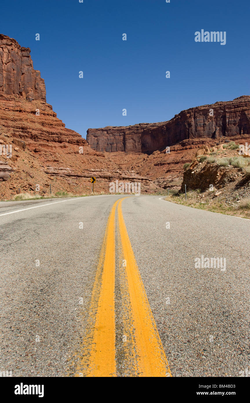 Scenic highway near Moab, Utah, USA Stock Photo