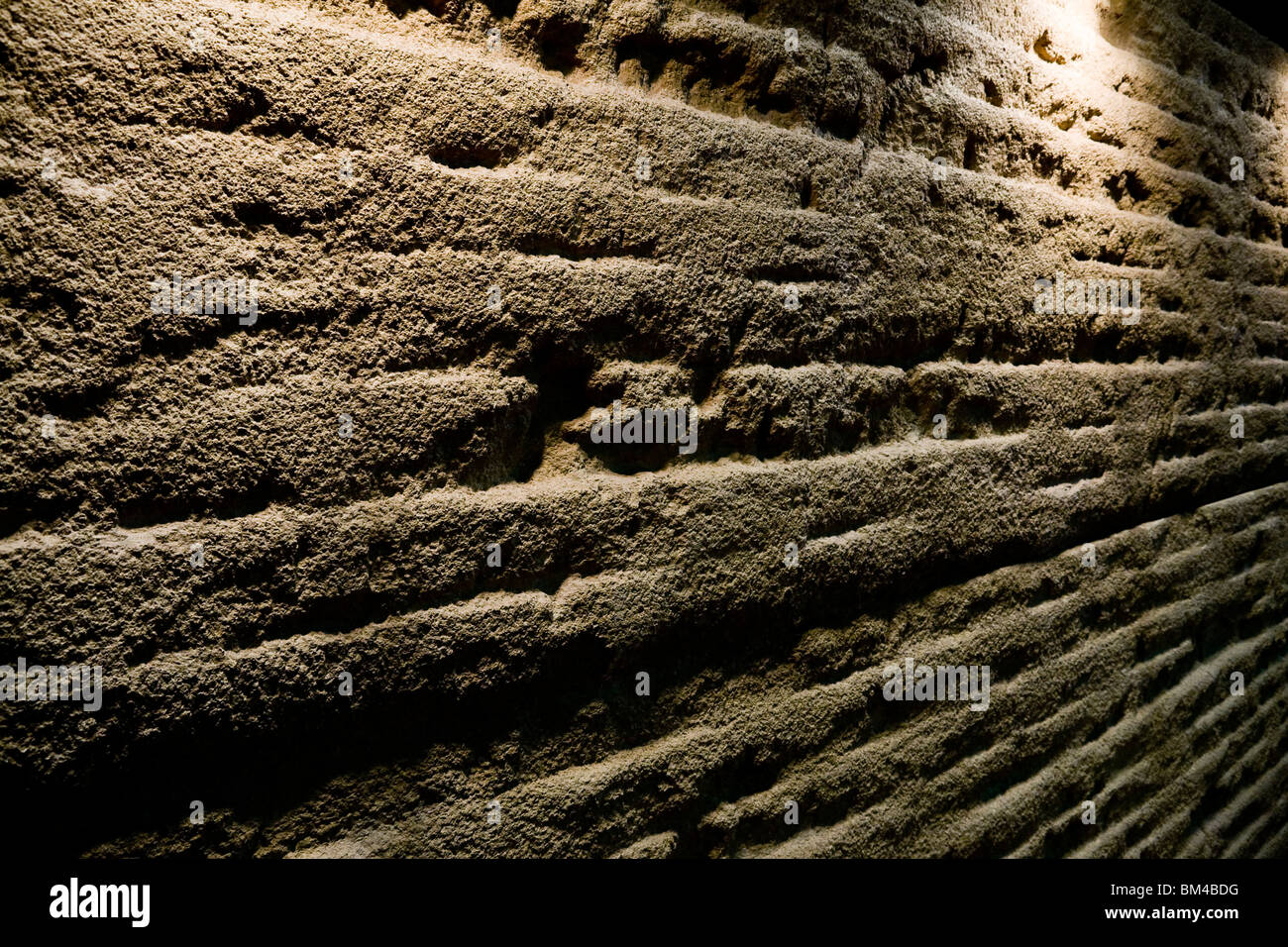 Isolated lamp lighting spot clay and soil wall Stock Photo