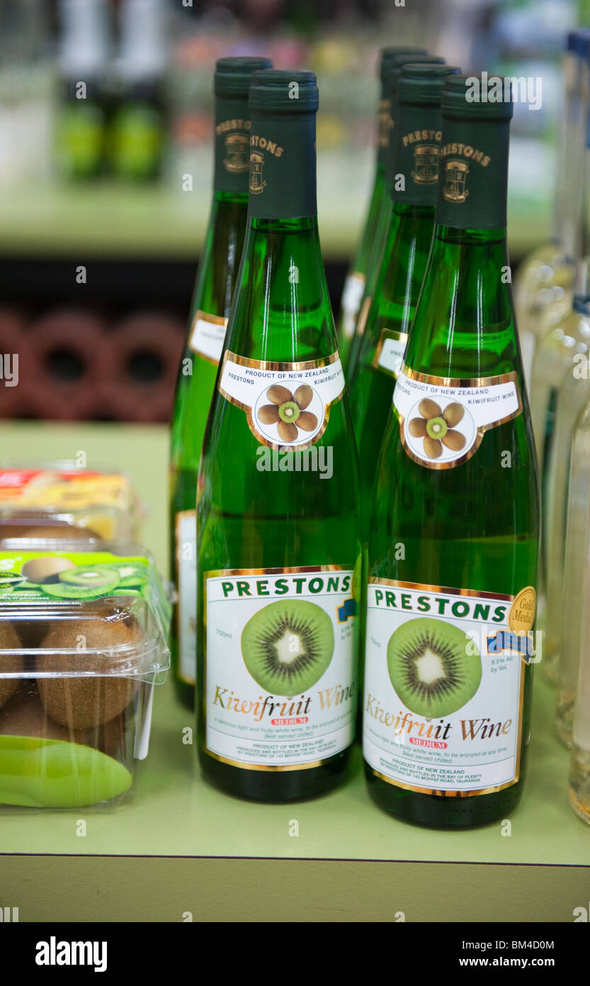Fruit wine kiwi kiwi fruit fruit wine green bottle bottles hires stock