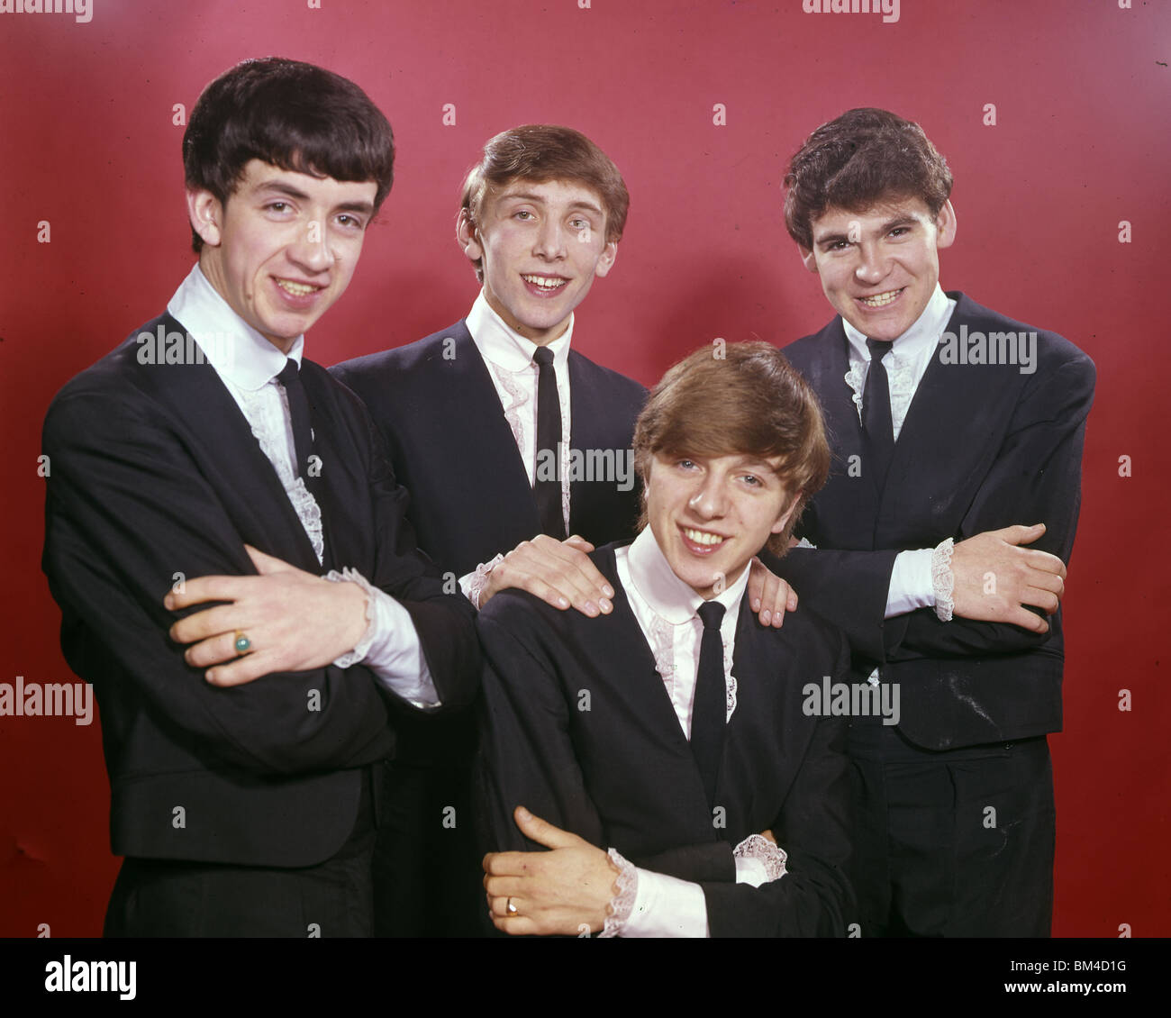 THE MERSEYBEATS - UK pop group in 1963 from left Tony Crane, Billy Kinsley, John Banks and Aaron Williams Stock Photo