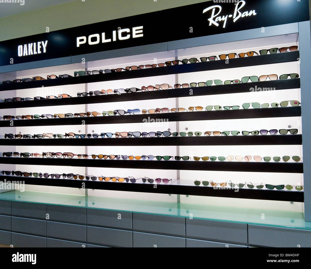 Designer sunglasses on display in a shop Stock Photo Alamy