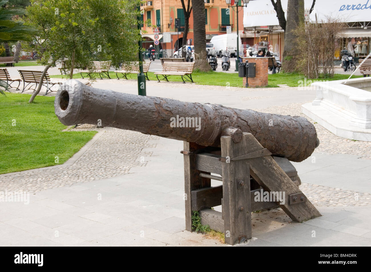 cannon cannonball  old history historic defense defenses out off date dated military equipment spending weapon weaponry weapons Stock Photo
