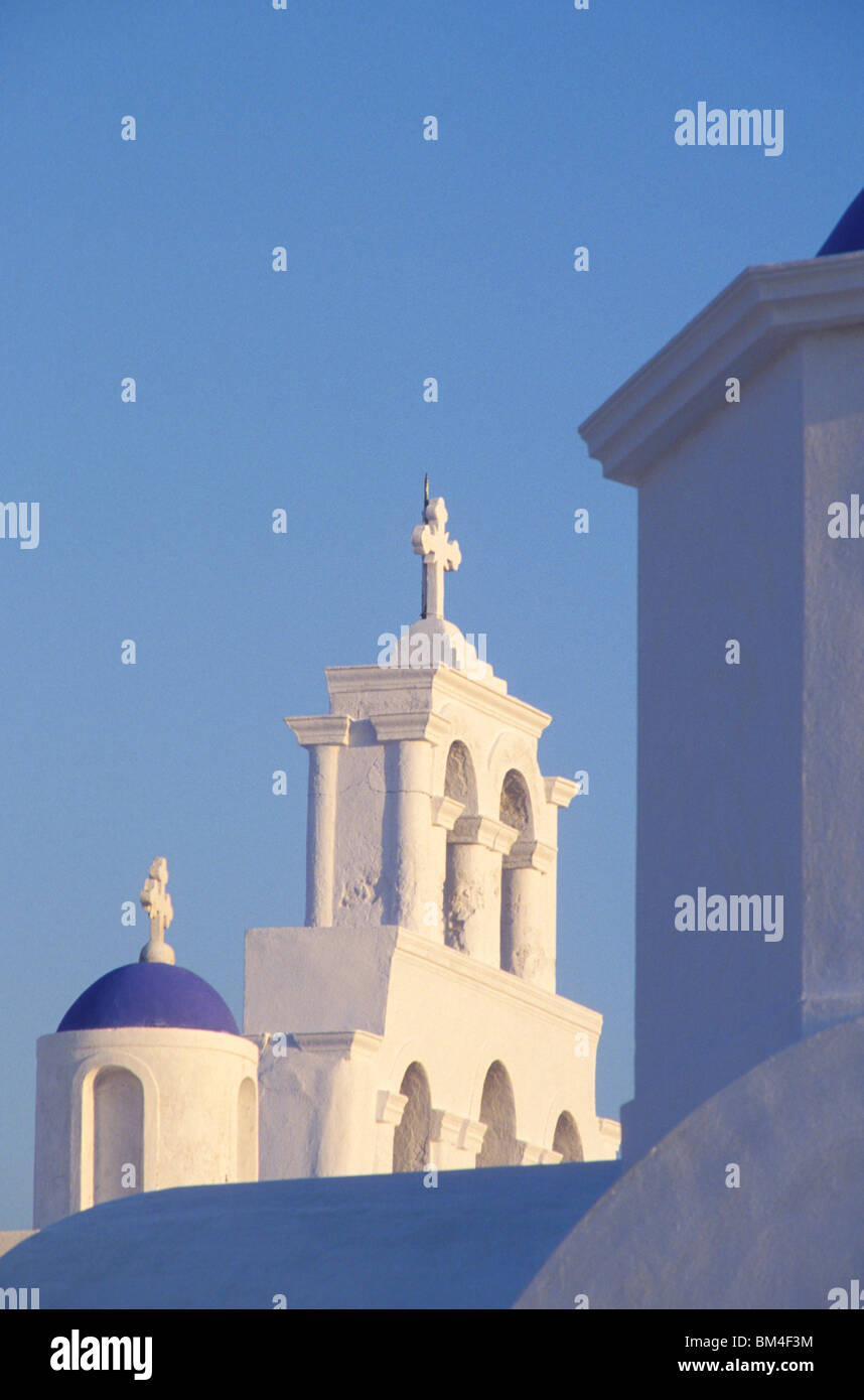 CHURCH, PIRGOS, PYRGOS, SANTORINI ISLAND, CYCLADES, GREECE Stock Photo ...