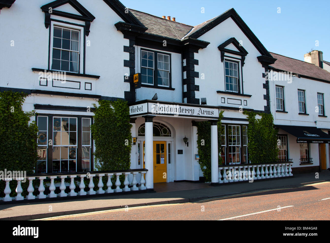 Londonderry Arms Hotel, Carnlough, Co. Antrim, Northern Ireland Stock